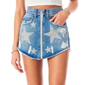 Brand New Carmar Jean Skirt with stars